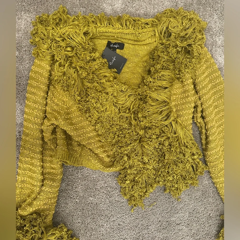 Hanifa Mila Cropped Cardigan
Color Mustard
Size 2X/3X - Picture 4 of 6